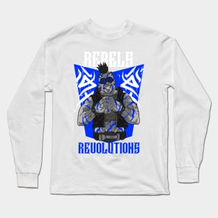 Blue Hearted Rebel Long Sleeve T-Shirt